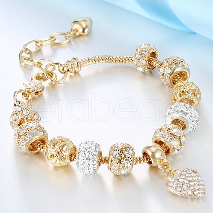 Heart Alloy with Crystal Rhinestone Charm Bracelets FS-WG8E942-01-1