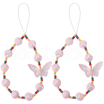 Acrylic Beaded Mobile Phone Lanyard Wrist Strap AJEW-WH20006-62-1
