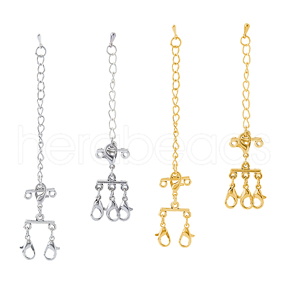 4 Pcs Alloy Chain Extender with Lobster Claw Clasps FIND-WH0126-552-1
