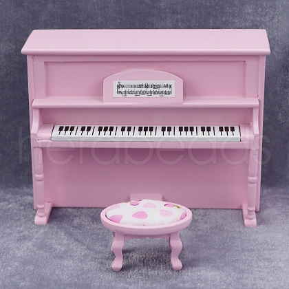 Wood Piano & Chair Miniature Ornaments PW-WG2A996-02-1