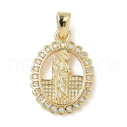 Brass Micro Pave Cubic Zirconia Pendants ZIRC-I356-02G-01-1