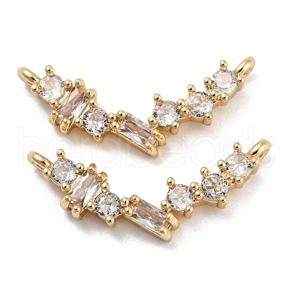 Brass Pave Clear Cubic Zirconia Pendants KK-Q789-43G-1