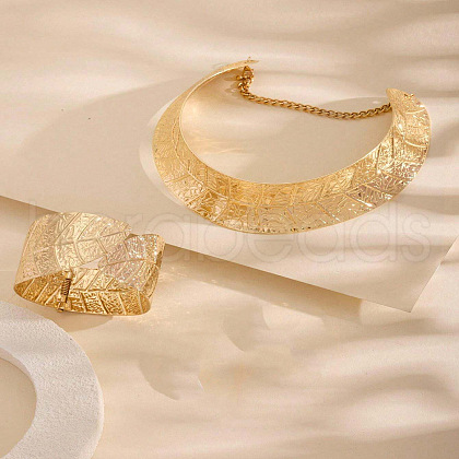 Leaf Alloy Cuff Bangles & Choker Sets FS-WG2A12B-03-1