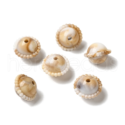 Opaque Two Tone Acrylic Beads OACR-G042-02-1