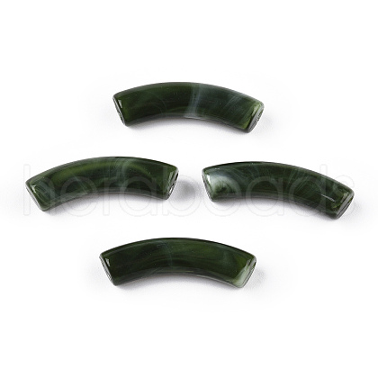 Opaque Two Tone Color Acrylic Beads MACR-ZX023-02B-1