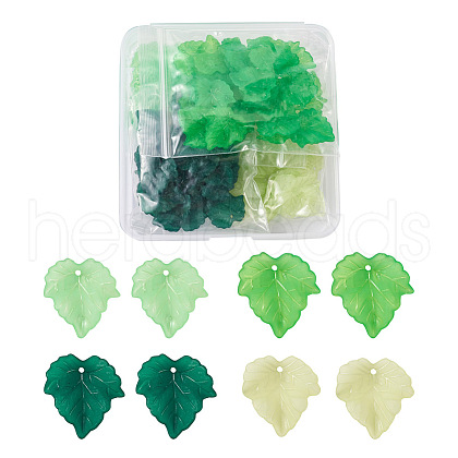 120Pcs 4 Colors Autumn Theme Transparent Frosted Acrylic Pendants TACR-PJ0001-03-1
