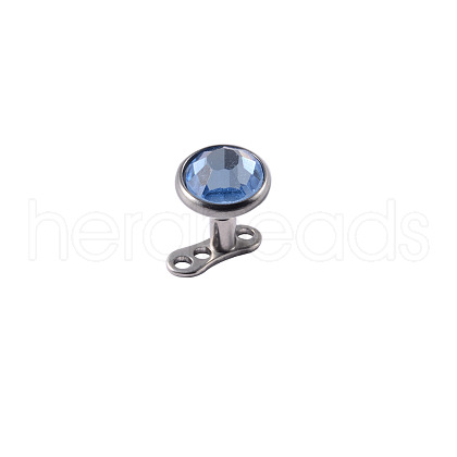 Stainless Steel Rhinestone Dermal Anchor Base/Top for Women Men WGB1D88-39-1
