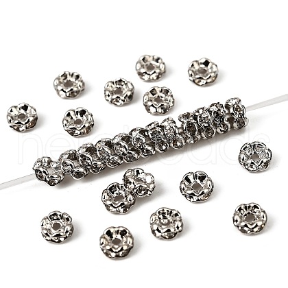 Brass Rhinestone Spacer Beads RSB031NF-01K-1