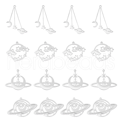 DICOSMETIC 16Pcs 4 Style 201 Stainless Steel Pendants STAS-DC0005-04-1