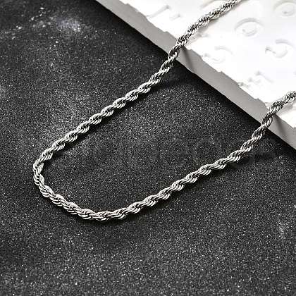 Tarnish Resistant 304 Stainless Steel Rope Chain Necklaces STAS-S029-01-1