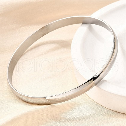 304 Stainless Steel Plain Bangles for Women BJEW-V004-02B-P-1