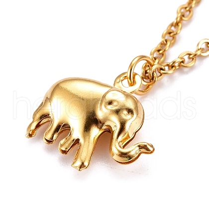 Elephant Pendant Necklaces NJEW-JN03078-05-1