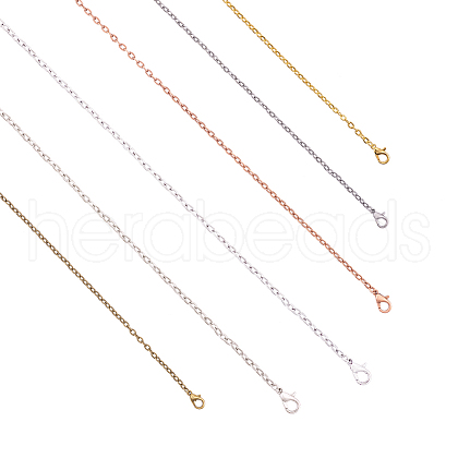 Iron Cable Chains Necklace Making MAK-PH0004-17-1