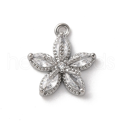 Brass Micro Pave Cubic Zirconia Charms KK-D371-04F-P-1