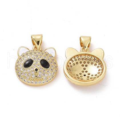 Brass Micro Pave Clear Cubic Zirconia Pendants ZIRC-F134-21G-01-1