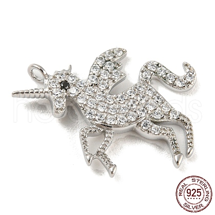 925 Sterling Silver Micro Pave Cubic Zirconia Pendants STER-Q190-01P-1