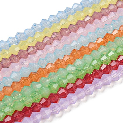 Baking Painted Transparent Glass Beads Strands DGLA-F029-J4mm-1