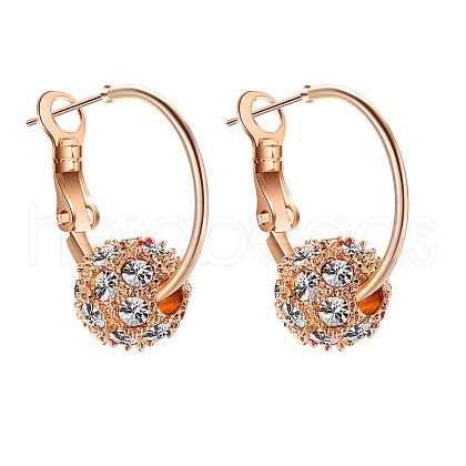 Alloy Rhinestone Round Beaded Hoop Earrings FS-WGCC791-02-1