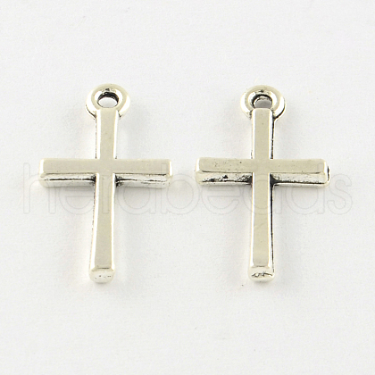 Cross Tibetan Style Alloy Pendants TIBEP-R344-21AS-LF-1