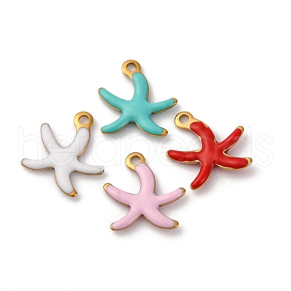 304 Stainless Steel Enamel Charms STAS-D361-04G-1