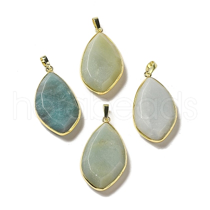 Natural Flower Amazonite Pendants G-K338-08G-01-1