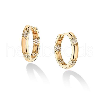 Brass Cubic Zirconia Hoop Earrings FS-WG6F7A1-09-1