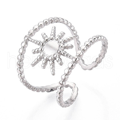 304 Stainless Steel Cuff Rings Components STAS-N113-01P-1