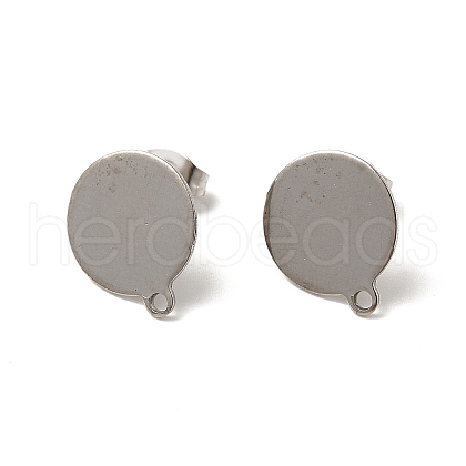 Non-Tarnish 201 Stainless Steel Stud Earring Findings STAS-D244-28P-B-1