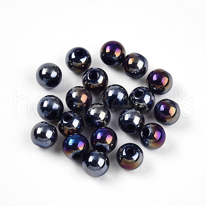Electroplate Pearlized Glass Pearl Beads EGLA-T021-14A-02-1