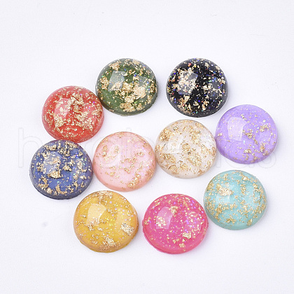 Glitter Translucent Resin Cabochons RESI-S364-43A-M-1