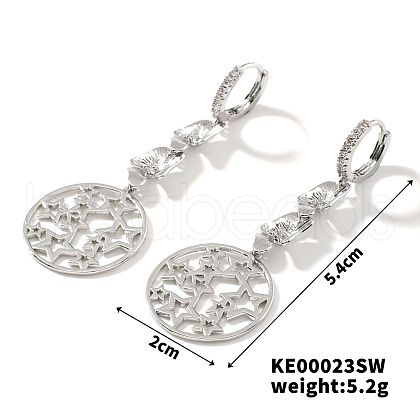 Elegant Hollow Out Copper Hoop Earrings with Zircon Stones JT1189-1-1