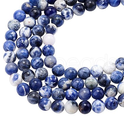 ARRICRAFT Natural Sodalite Round Bead Strands G-AR0001-32-1