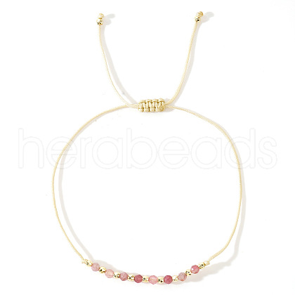 Bohemian Style Natural Rose Quartz Beads Braided Beads for Women Men OT8254-5-1