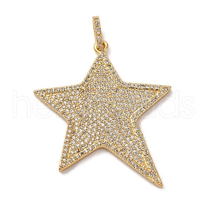 Brass Micro Pave Cubic Zirconia Pendants KK-U076-09G-1