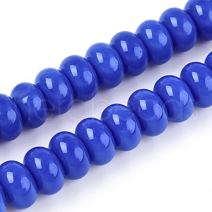 Opaque Spray Painted Glass Beads GLAA-ZX008-8mm-18D-1
