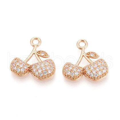 Brass Micro Pave Cubic Zirconia Pendants KK-T074-73KCG-1