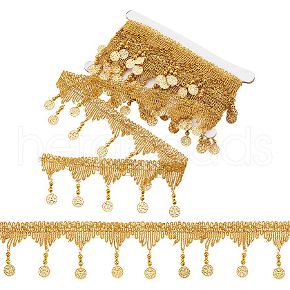   4.5m Sparkle Polyester Tassel Lace Trims OCOR-PH0003-88-1