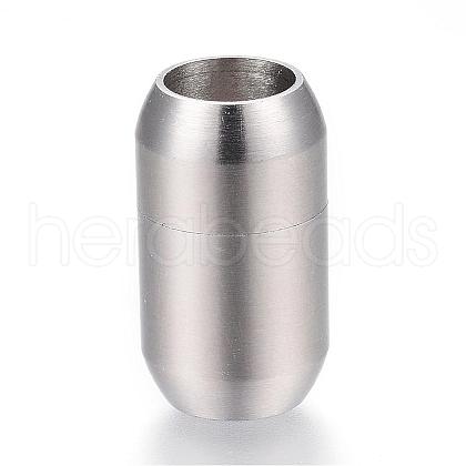 Tarnish Resistant 304 Stainless Steel Magnetic Clasps with Glue-in Ends STAS-G101-34P-1