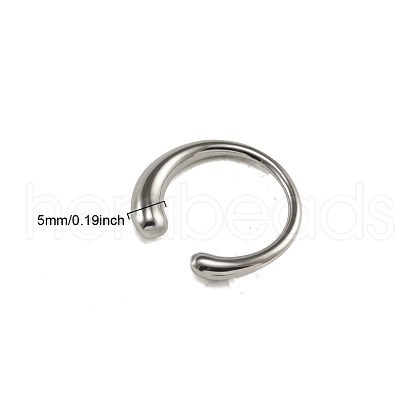 Non-Tarnish Stainless Steel Cuff Open Ring PW-WG88F08-05-1