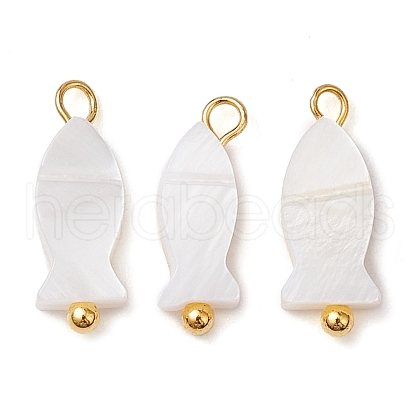 Natural Freshwater Shell Fish Charms PALLOY-JF02820-1