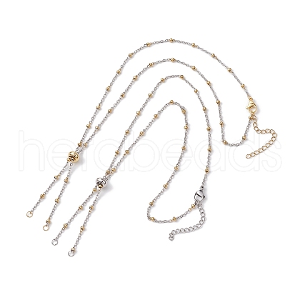 2Pcs 2 Colors Ion Plating(IP) 304 Stainless Steel Slider Necklace Makings AJEW-JB01288-1