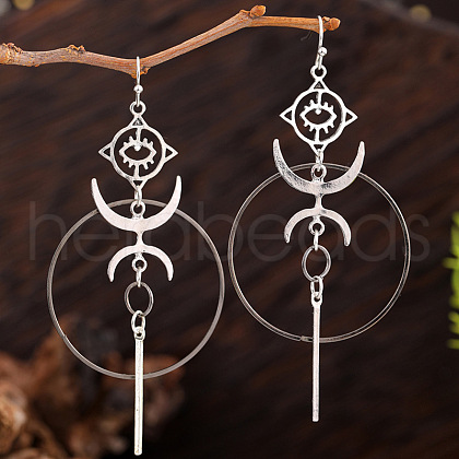 Eye with Moon Gothic Style Alloy Dangle Earrings FS-WG16F02-03-1