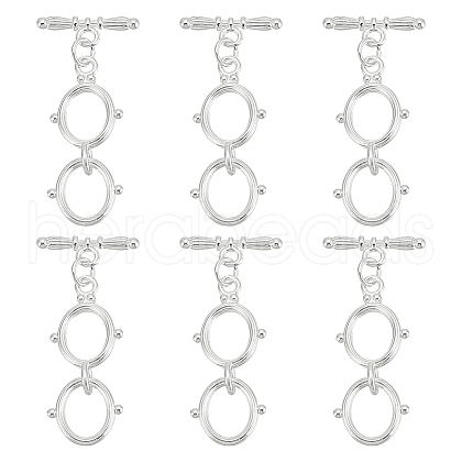 BENECREAT 6Pcs Pack Plating Brass Toggle Clasps KK-BC0013-84-1