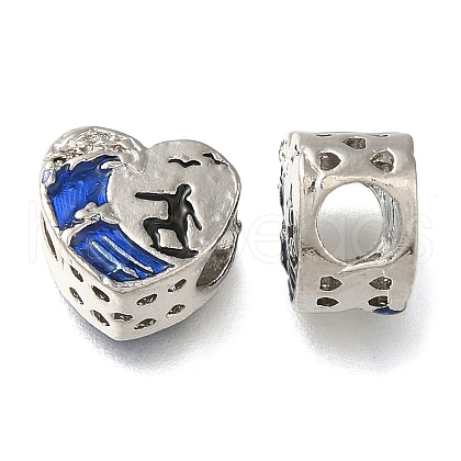 Rack Plating Alloy Enamel European Beads X-PALLOY-A009-24P-1