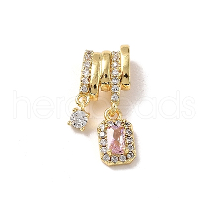 Brass Micro Pave Cubic Zirconia Pendants KK-D383-03G-01-1