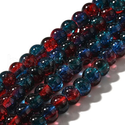 Crackle Glass Beads Strands X-CCG-C002-6mm-10-1