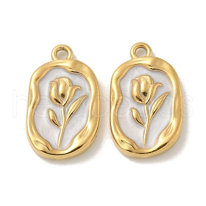 304 Stainless Steel Enamel Pendants STAS-I322-87G-04-1