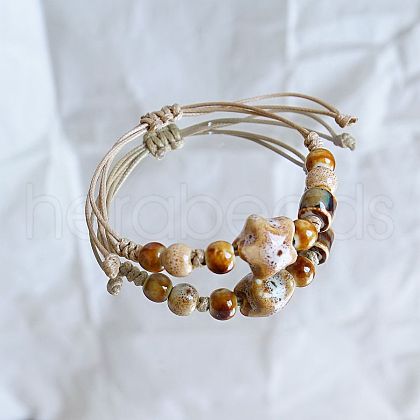 Star Ceramic Beads Braided Bead Bracelets FS-WGBFE2E-05-1
