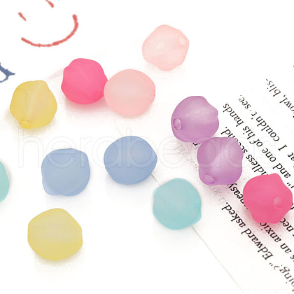 Rubberized Style Transparent Acrylic Beads OACR-K008-02-1