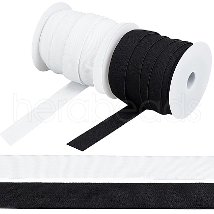 Fingerinspire 20 Yards 2 Colors Flat Nylon Elastic Cords OCOR-FG0002-40-1